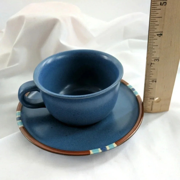 Dansk Mesa Blue Lot 4 cups and saucers Pottery Made in Japan - Picture 6 of 6